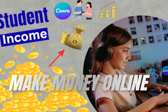 design professional youtube thumbnails for student income,