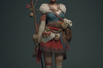 paint a character illustration in a fantasy world