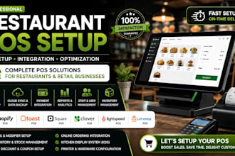 setup restaurant pos, toast pos, square, clover, lightspeed shopify pos expert