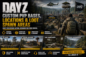 design custom dayz pvp bases, locations, loot spawn areas