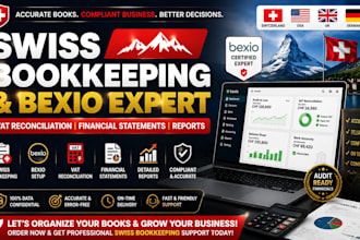 do swiss bookkeeping, bexio setup, vat reconciliation, financial statements