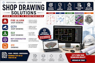 fire alarm shop drawing, cctv shop drawing, elv shop drawing, mep coordination