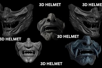 create 3d modeling of a helmet or mask for 3d printing