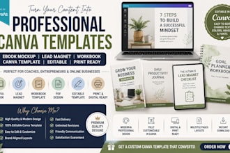 design professional canva ebook mockup lead magnet or workbook canva template