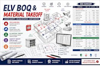 fire alarm boq, cctv boq, elv material takeoff and low voltage cost estimation