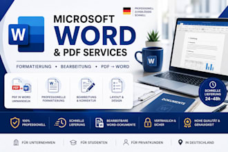 professionell formatieren, microsoft word dokument, PDF to editable word service