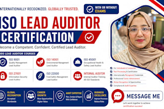 provide iso 9001,iso 14001 ,iso 45001 iaf or lead auditor eg certificate