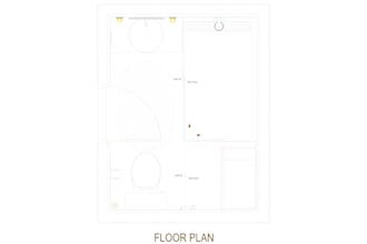 luxury bathroom design with elevation section and 3d render