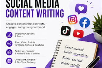 write creative content for instagram, facebook, and tiktok