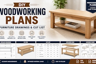 create DIY woodworking plans furniture cut list, pdf and custom carpentry plans