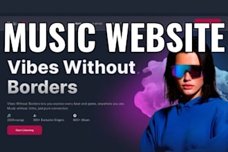design music website, dj website, artist website, event website, podcast website