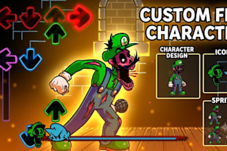 create custom fnf characters, sprites, icons, mod artwork, sprite sheet for you