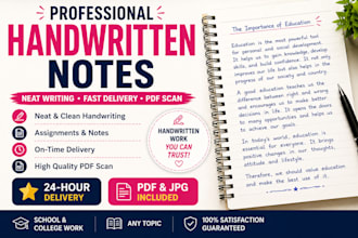 write neat handwritten notes and assignments