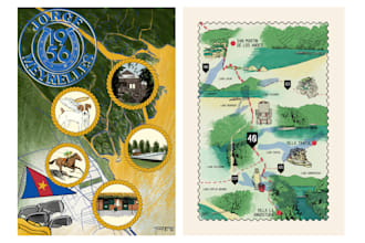 create a custom illustrated map with hand drawn landmarks