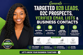 generate targeted b2b leads,d2c prospects, verified email lists business contact