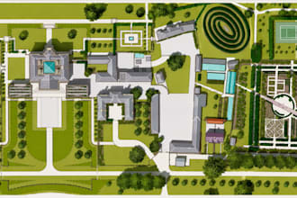 design luxury resort maps, property maps and wayfinding maps