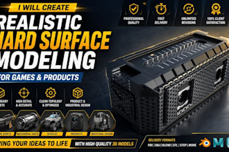 create realistic hard surface modeling for games and products