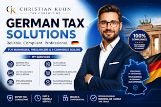handle german tax, vat, income tax, corporate tax and business tax return filing