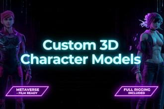 create custom 3d character models for animation games films and metaverse