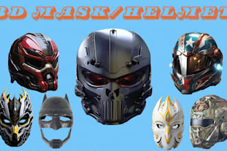 create 3d mask 3d helmet wearable mask cosplay mask modeling print and paint