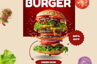 create a spicy burger promotional poster for your restaurant