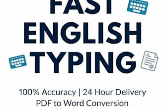 do fast english typing and PDF to word data entry