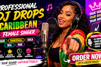 record professional dj drops caribbean female singer reggae dancehall soca vocal
