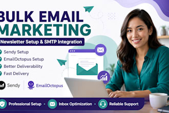 setup bulk email marketing system, newsletter platform and SMTP integration