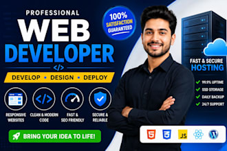 make modern website , provide domain and hosting