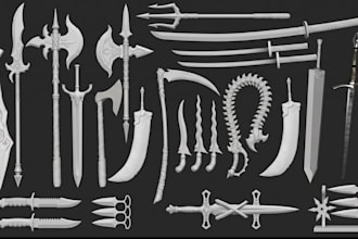 create printable 3d weapon cosplay sword cosplay armor 3d props weapon painting