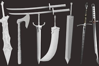 create 3d sword model 3d sword 3d weapon 3d printing armor prop design 3d helmet