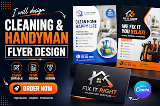 design canva german cleaning service flyer handyman flyer and logo