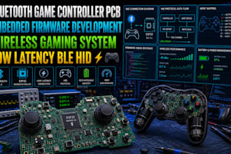 design bluetooth game ps5 controller pcb with embedded firmware wireless hid