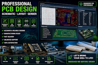 design professional pcb layout, schematic, bom, and gerber files