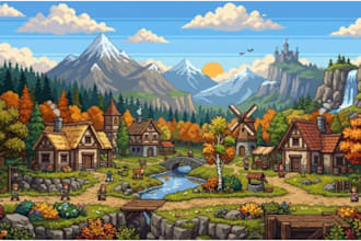 create retro pixel art backgrounds tilesets and game environments