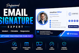 custom corporate clickable company html email signature animated HTML signature