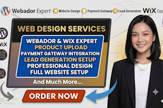 design webador wix website with product upload payment gateway lead generation