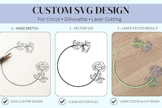 design custom svg dxf files for cricut and laser cut