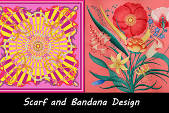 create scarf bandana pattern design for fabric print
