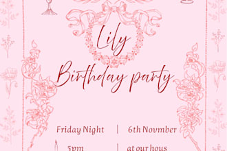 elegant digital invitation for birthday party