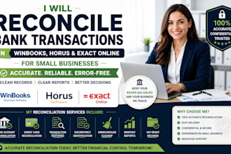 reconcile bank transactions in winbooks, horus and exact online for small bix