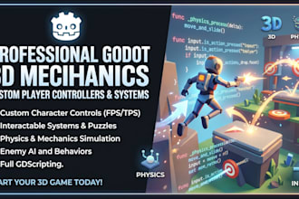 program custom 3d mechanics and player controllers in godot
