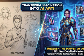 create create ai generated images, realistic ai art and custom midjourney design