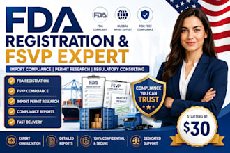 provide fda registration, fsvp compliance and import permit consulting