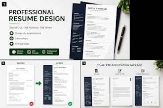 create a professional student resume CV and portfolio