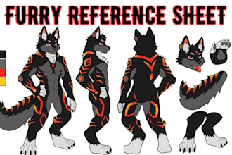 draw furry reference sheet, fursona ref sheet, anthro oc character sheet