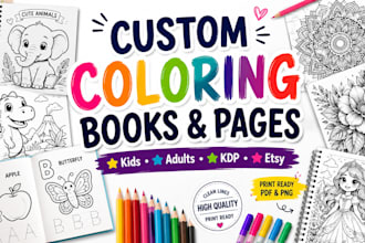 create customised colouring books and pages for children and adults