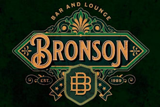 make cocktail bar vintage logo design for your company