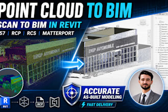 create revit bim model from point cloud, e57, rcp, rcs scan