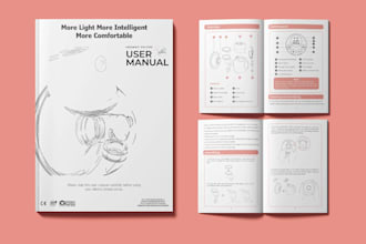 create user manual, product manual, assembly instruction user guide illustration